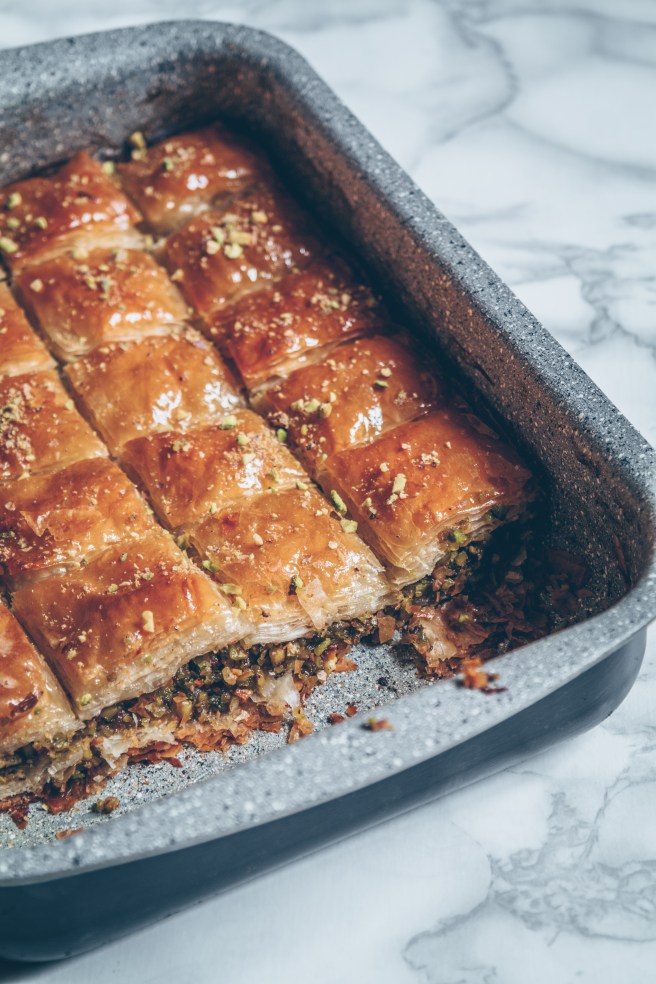 vegan sugar free pistachio baklava