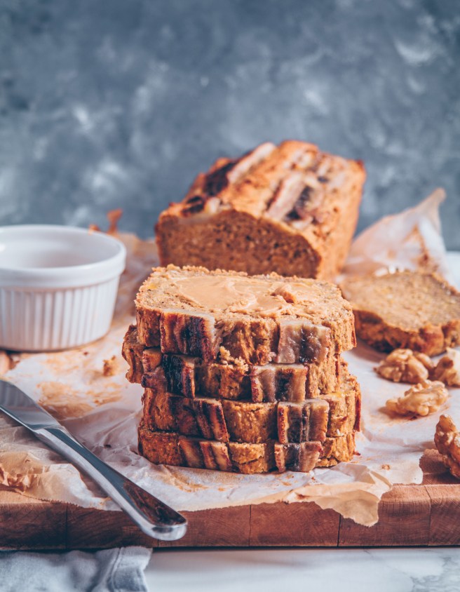 vegan pumpkin banana bread senza zucchero