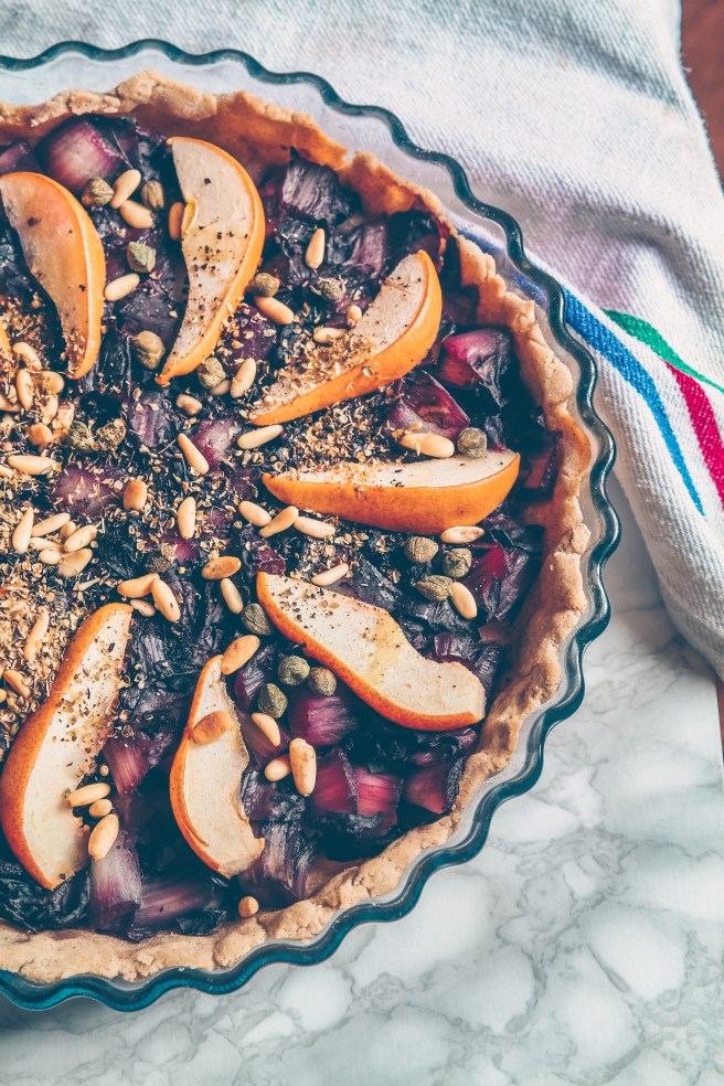 torta salata senza glutine radicchio e pere